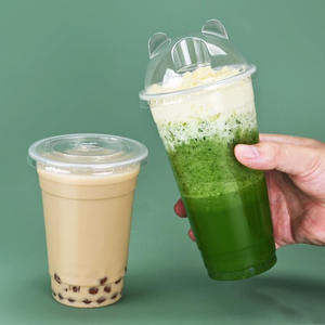 Gobelets jetables en PP transparent Zhijia pour boissons chaudes et froides, 95 mm, 350 ml-600 ml, à <span class=keywords><strong>emporter</strong></span> pour thé à bulles, jus de fruits - Product Image 5