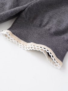 TAOP&ZA Autunno Inverno 2025 Nuovo Maglione da Donna <span class=keywords><strong>con</strong></span> Colletto, Alla Moda e Versatile, <span class=keywords><strong>con</strong></span> Bordi <span class=keywords><strong>in</strong></span> <span class=keywords><strong>Pizzo</strong></span> e Maniche Corte 2142238 - Product Image 5