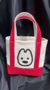 Mini Tote Bag Red Organic Reusable Foldable Custom Design <b>Printed</b> Cotton Canvas Tote Bag Cartoon Shopping Bag with Logo - Product Image 4