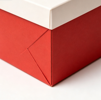 Boîte rigide de Noël personnalisée avec nœud en satin, surface en papier artistique pour un emballage de Noël de luxe
