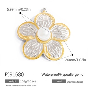 Pendentif de plage d'été style océan en acier inoxydable plaqué or 18 carats de haute qualité pour accessoires DIY et fêtes sur la plage - Product Image 6