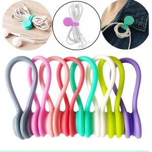 Organizadores de cables de silicona, clips magnéticos para almacenamiento de cables de auriculares, para uso en el hogar y la oficina - Product Image 3