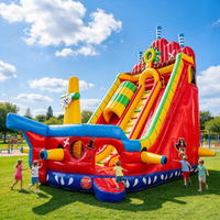 Château gonflable avec toboggan, aire de jeux gonflable pour enfants, événementiel commercial, logo personnalisé, OEM