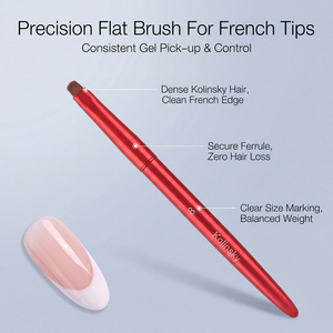 Ensemble professionnel de 5 pinceaux à ongles en Kolinsky électro-plaqué rouge pour la manucure au gel UV et à l'acrylique - Product Image 4
