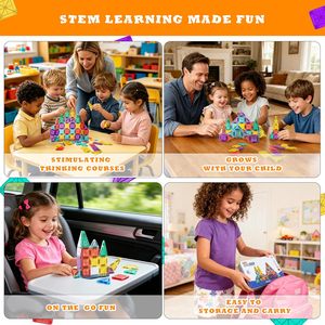 Set de Bloques de Construcción Magnéticos 3D DIY - Magnéticos Educativos de Plástico para Niños de 7 a 9 Años - Product Image 4