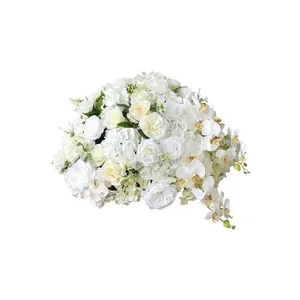 White silk decoration flowers bridal bouquets round ball wedding centerpieces central decoration of wedding table