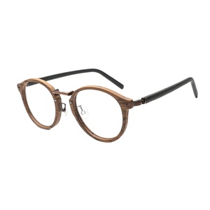 Cadre fait à la main nouveau style japonais classique femmes et hommes plat <span class=keywords><strong>bois</strong></span> rétro lunettes rondes - Product Image 1