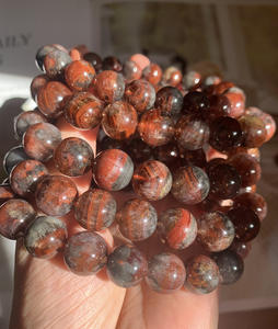 ลูกปัดหินธรรมชาติทรงกลม สีแดง ออราไลต์ <span class=keywords><strong>23</strong></span> คริสตัล คอร์นูโคเปีย <span class=keywords><strong>23</strong></span> ชนิด คริสตัลแร่ธาตุบำบัด สร้อยข้อมือเสริมเสน่ห์ - Product Image 4