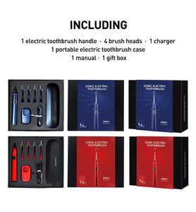Sonic <b>Electric</b> Toothbrush Red Blue Soft Bristles Rechargeable USB Charging IPX7 <b>Waterproof</b> Adults Plastic - Product Image 5