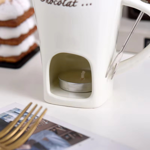 Taza <span class=keywords><strong>de</strong></span> <span class=keywords><strong>cerámica</strong></span> europea para fondue <span class=keywords><strong>de</strong></span> Chocolate <span class=keywords><strong>de</strong></span> 130Ml, taza <span class=keywords><strong>de</strong></span> café creativa con tenedor para regalos <span class=keywords><strong>de</strong></span> negocios para fiestas <span class=keywords><strong>de</strong></span> Navidad - Product Image 4