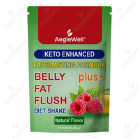 AegleWell OEM Poudre diététique Keto optimisée pour la combustion des graisses abdominales, saveur naturelle Framboise Citron, faible en glucides, complément de perte de poids, GMP