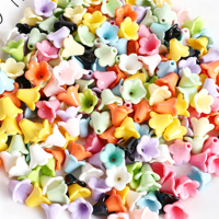 Perles en acrylique couleur bonbon motif fleur de petunia et perles en forme d'orchidée perforées pour la fabrication de bracelets, boucles d'oreilles et bijoux DIY - Vente chaude