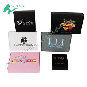 Opvouwbare Aangepaste Logo Afdrukken Gegolfde Zwarte Kleurendoos Lage Minimale Hoeveelheid Voor Haarbundel - Product Image 2