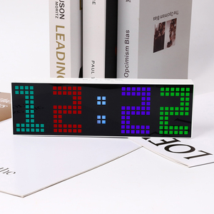 Nouvelle horloge numérique électronique à matrice de points RGB avec commande vocale, calendrier, compte à rebours et minuterie pour la maison, à poser ou à accrocher au mur - Product Image 1