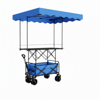 Chariot pliant portable rose et bleu pour camping, stockage industriel, personnalisable OEM, idéal pour les boutiques mobiles et les tentes pare-soleil