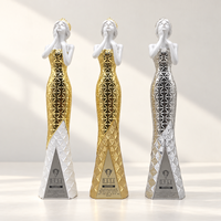 Trophée en alliage de fer blanc plaqué or et argent, motif Portrait de Déesse - Durable, personnalisable pour réunions annuelles d'entreprise, avec logo gravé