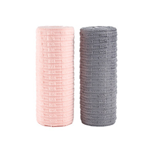 Bamboo Fleece Tear Off Dishcloth Roll 20 <b>Sheets</b> Thickened Absorbent Kitchen Dual Use Wet <b>Dry</b> Rag Rectangle Purple Green - Product Image 2