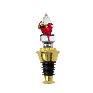Santa Claus Cork Stopper Zinc Alloy Round Christmas Bottle Seal Gift - Product Image 1