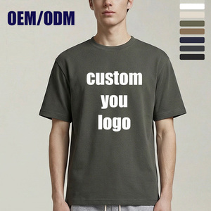 T-shirt décontracté en coton de haute qualité 400 g/m², impression personnalisée du logo, t-shirts homme, vente en gros, t-shirt uni pour homme - Product Image 1