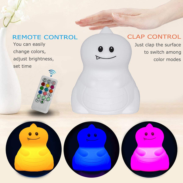Manufacturer LED Dinosaur Remote Control Night Light Bedroom Party Holiday Children Silicone Touch Light Colorful Changeable