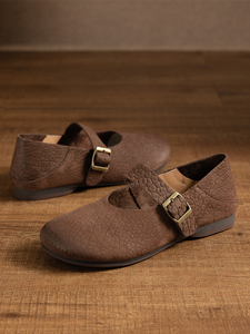 Mocassini Leggeri in Vera Pelle Mary Jane con Cinturino Monk, Lacci Intrecciati, Punta Tonda, Suola Morbida, <span class=keywords><strong>Scarpe</strong></span> Casual - Product Image 5