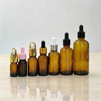 Bouteilles en verre ambré pour huiles essentielles en gros, flacons compte-gouttes rechargeables pour l'emballage de liquides cosmétiques et d'aromathérapie