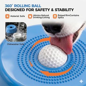 <b>Dog</b> Liquid Lick <b>Bowl</b> with Rolling Ball Anxiety Relief Non-Slip <b>Dog</b> Slow Feeder <b>Bowls</b> for Liquid Treat Silicone Pet Licking Mat - Product Image 3