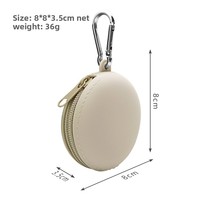 Étui en silicone pour écouteurs et porte-monnaie avec fermeture éclair - Étui à clés suspendu pour extérieur, organisateur de câbles de données et mini sac