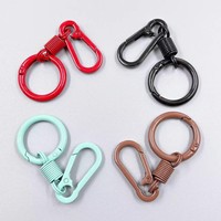 Porte-clés coloré en alliage de zinc avec mousqueton pivotant et anneau rond pour accessoires de sac à main et loisirs créatifs
