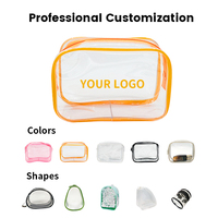 Pochette cosmétique personnalisée en gros avec fermeture éclair, sac de voyage étanche pour pinceaux de maquillage, étuis transparents en PVC avec logo personnalisé pour femmes