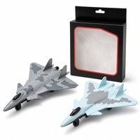 Modèle de chasseur en alliage pour enfants, avion militaire moulé sous pression avec fonction de recul à inertie, coffret cadeau pour garçons et filles