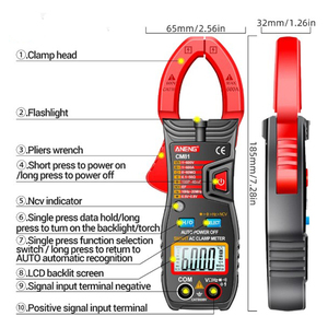 CM80/CM81 Digitales <span class=keywords><strong>Klemm</strong></span> messgerät Ampere meter Spannung Auto Ampere Hz Kapazität NCV Ohm Test Multimeter Digital Professional <span class=keywords><strong>Tester</strong></span> - Product Image 4