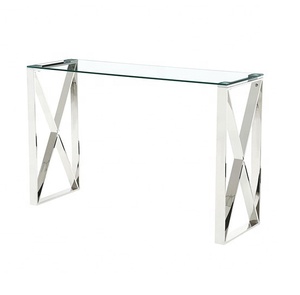 Table <span class=keywords><strong>console</strong></span> <span class=keywords><strong>demi</strong></span>-<span class=keywords><strong>lune</strong></span> en acier inoxydable couleur or table d'entrée en <span class=keywords><strong>verre</strong></span> trempé table <span class=keywords><strong>console</strong></span> vintage - Product Image 3