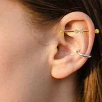 Gaby G23 Bijoux de piercing mode en titane, piercing à filetage externe, piercing plaqué or, barbell industriel avec nœuds