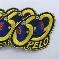 Patch brodé personnalisé avec bordure dorée, lettre, thermocollant, à coudre, pour vêtements et sacs