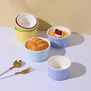 * الخزف فرن آمن أكواب بودنغ الكسترد الملونة أطباق سوففل راميكنز - Product Image 4
