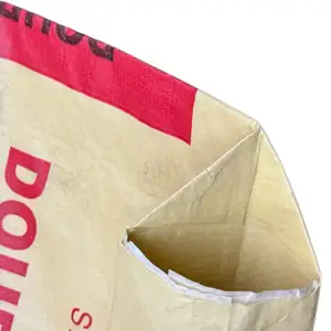 Customized Cement Putty Gypsum Lime Industrial Sand Chemical Back Seam Kraft Paper Packing Square Bottom PP Woven Plastic Bag