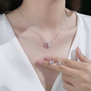 Nuovo Set di Gioielli in <span class=keywords><strong>Argento</strong></span> Sterling <span class=keywords><strong>925</strong></span> con Collana e Orecchini a Forma di Cuore e Gocce d'<span class=keywords><strong>Acqua</strong></span> per San Valentino - Product Image 4
