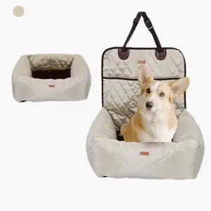 Wholesale Luxury Dog Car Seat Pet Booster Seat Waterproof Travel Dog Bed Safety Pet Carrier With Handle with Customized Logo OEM