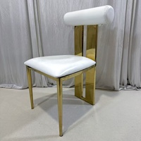 Housse de coussin modifiable pour chaises de salle à manger en cuir PU blanc pour événement de mariage