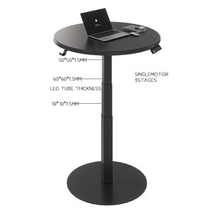 Escritorio de Computadora Ergonómico Moderno 2026, de Una Sola Pata, Negro, Ajustable en Altura con un Motor y 3 Etapas, para Oficina - Product Image 6