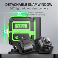 Niveau laser industriel 4D rotatif à faisceau vert de 16 lignes à 360 degrés avec alimentation par batterie au lithium