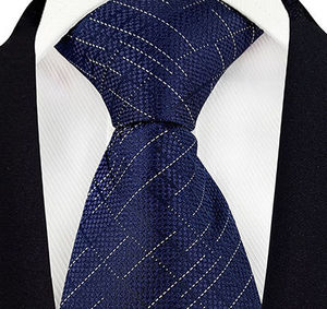 Venta al por mayor 8cm Jacquard patrón estilo poliéster corbata hecha a mano a rayas hombres de negocios corbata - Product Image 3