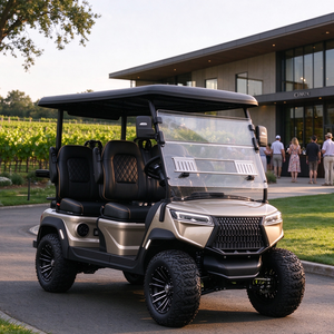 Carrito de Golf Eléctrico de 4 Pasajeros con Pintura Personalizada, Techo y Parabrisas, Buggy para Transporte en Playa o Resort - Product Image 1