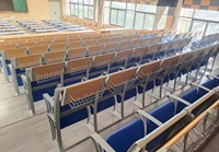 Mobilier scolaire en alliage d'aluminium pliant bureau et chaise d'étudiant universitaire table et siège de rangée pour la salle de classe de la salle de conférence du collège