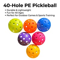 Vente directe usine – Balles de pickleball d'extérieur en PE à 40 trous, faible MOQ, vente en gros, balles de pickleball en plastique durables en deux parties pour le divertissement