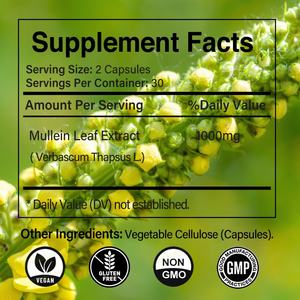 Cápsulas de Extracto de Hoja de Gordolobo, Suplementos Herbales de Venta Caliente OEM ODM para el Apoyo de la Salud Pulmonar - Product Image 5