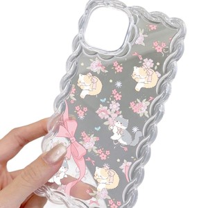 Nuova custodia per telefono con fiocco rosa gatto bianco giallo con fiocco fiore per <span class=keywords><strong>iphone</strong></span> 17 16 15 14 <span class=keywords><strong>Pro</strong></span> copertura con foro grande tessuto trasparente Max - Product Image 6