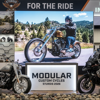 Stand d'exposition 30x30 avec mur vidéo LED et boîte à lumière SEG, affichage LED SEG pour la réunion de motos de Sturgis 2027