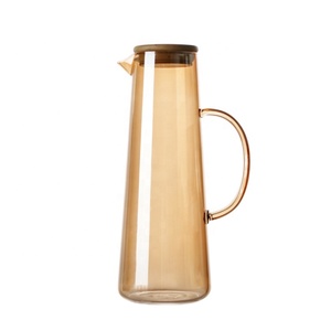 Bình Thủy Tinh Màu Hổ Phách 1.5 L, Bộ Ấm Đun Nước Thủy Tinh Borosilicate Dùng Cho Nước Nóng/Lạnh, Trà Chanh Đá Và Nước Giải Khát - Product Image 4